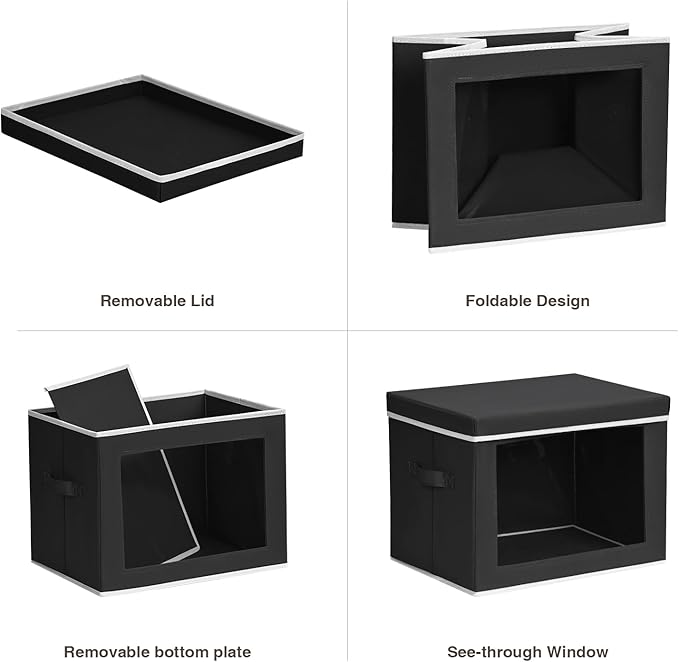 Homsorout Storage Bins with Lids, 3 Pack Large Storage Cubes with Window - Image 7