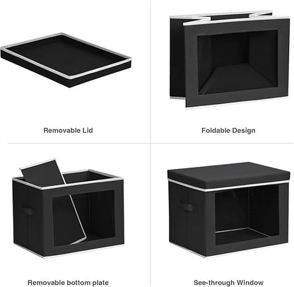 Homsorout Storage Bins with Lids, 3 Pack Large Storage Cubes with Window - Image 7