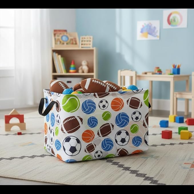 Football Storage Basket Empty, Waterproof Football Storage Bins Organizer - Image 3