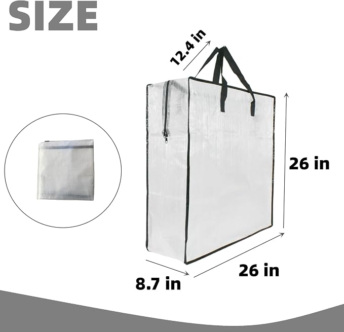 Clear Storage Bags with Zipper and Handles, Blanket Bags - Image 2