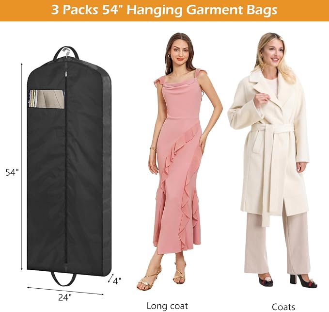 MISSLO 54" Garment Bags for Travel for Women Waterproof Dress Bags for Gowns - Image 3