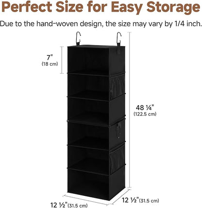 StorageWorks Hanging Closet Organizer 6-Shelf, Separable Two 3 Shelf Closet - Image 3