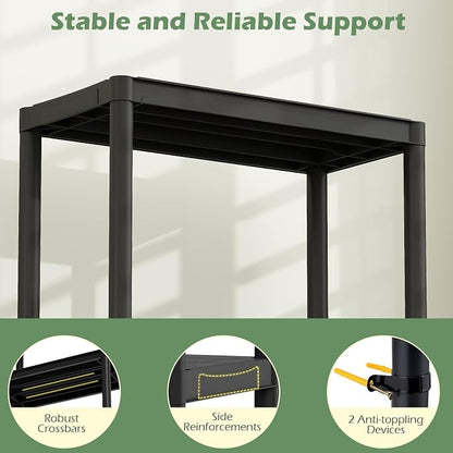 GIANTEX 3-Tier Heavy-Duty Plastic Storage Shelves | Freestanding Garage - Image 5