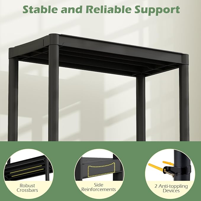 GIANTEX 5-Tier Heavy-Duty Plastic Storage Shelves | Freestanding Garage - Image 6