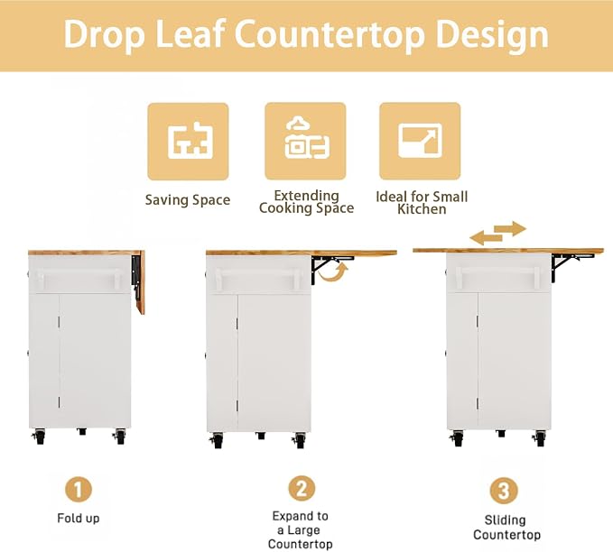 59’’ Rolling Kitchen Island Cart - Image 3