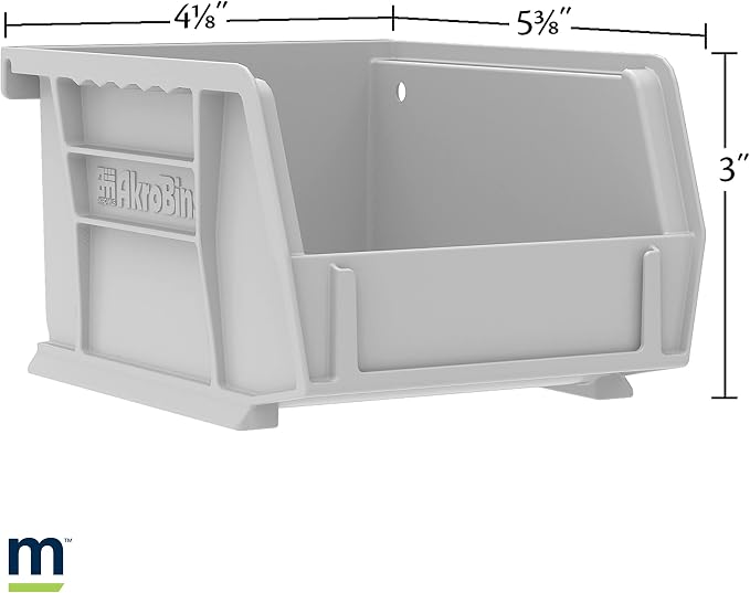 Akro-Mils Storage Bins 30210, Plastic | Stackable | Hanging Design | 5" x 4" x - Image 3