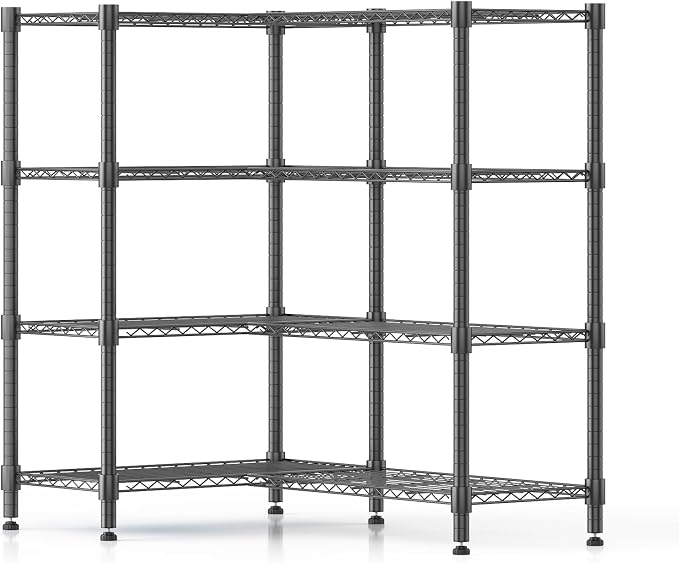 Homdox Heavy Duty Storage Shelves, 4 Tier Wire Shelving Unit, Adjustable Metal - Image 9