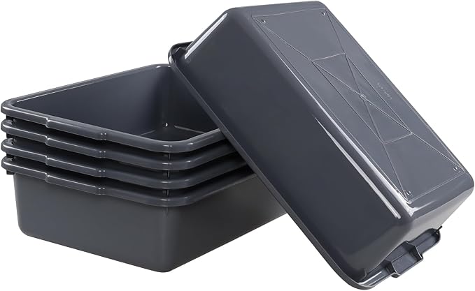 5-Pack Small Commercial Tote Box, 8 L Plastic Bus Box - Image 7