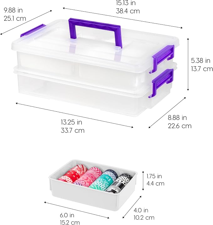 IRIS USA 9 Qt. Plastic Craft Storage Container Bins - Image 2