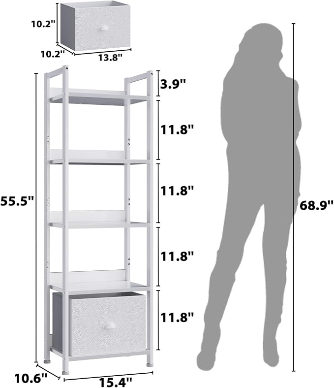Furologee 5 Tier Bookshelf - Image 3