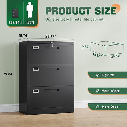Letaya 3 Drawer File Cabinets - Image 3
