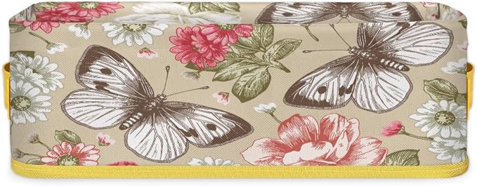 Flowering Butterfly Plants Bathroom Storage Basket, Foldable by ModaQua