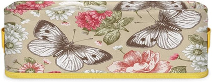 Flowering Butterfly Plants Bathroom Storage Basket, Foldable by ModaQua