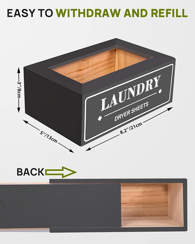 Dryer Sheet Holder Dispenser Container, Space Saving Laundry Room Organization - Image 3