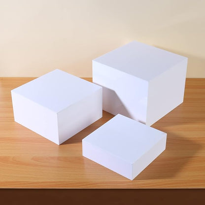 White Acrylic Food Display Risers Boxes Party Wedding Dessert Table Buffet - Image 4