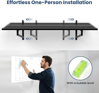 3-Pack Garage Wall Shelves, 750 lbs Capacity, Steel Garage Organization Shelving - Image 5