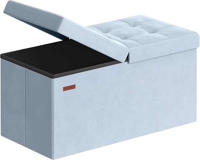 SONGMICS Velvet Storage Ottoman, Folding Storage Bench by SONGMICSbySONGMICSHOME