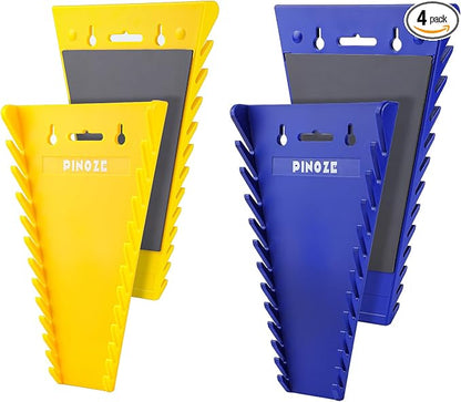 4-Pack Magnetic Wrench Organizer, 48-Slot Wrench Rack Tool Trays, Durable ABS by Unknown
