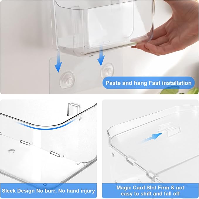 Diesisa Wall Mount Organizer, No Drilling Hang Adhesive Shelf, - Image 7