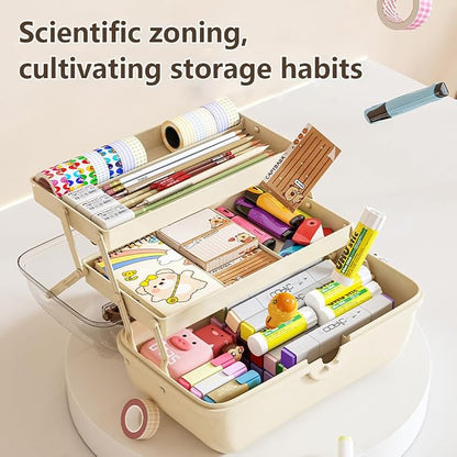 Cute Hair Accessories Organizer 3-Layers Kids Jewelry Storage Box Plastic Hair - Image 5