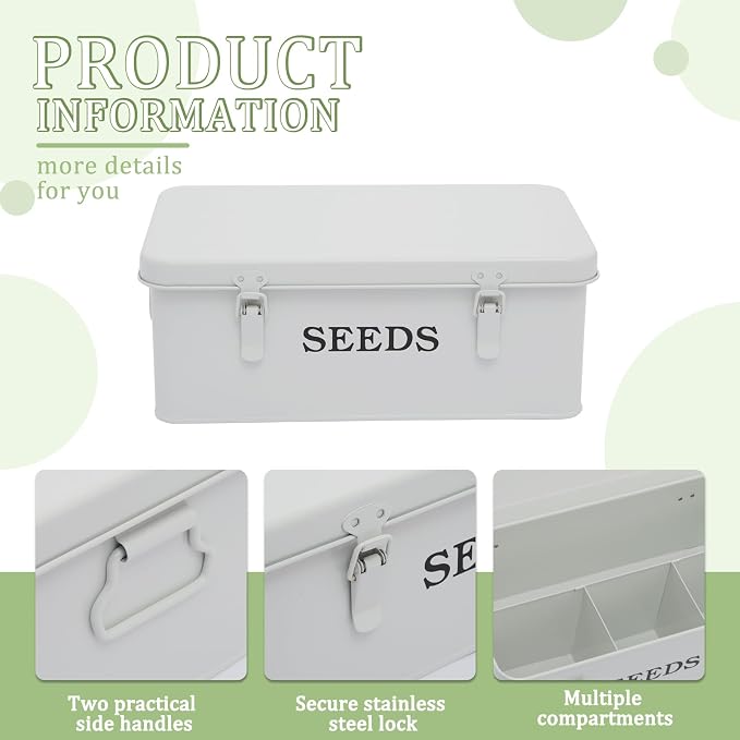 Seed Storage Organizer, 4 Compartment Seed Storage Box - Image 2