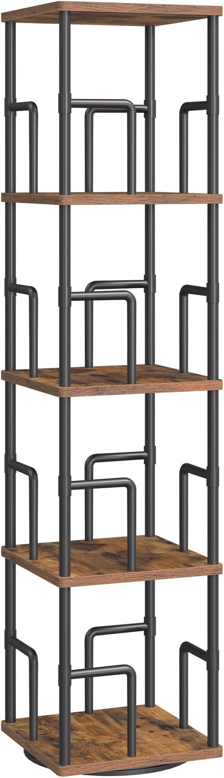 MAHANCRIS 4-Tier Rotating Bookshelf, Freestanding Corner Bookshelf, 360° - Image 9
