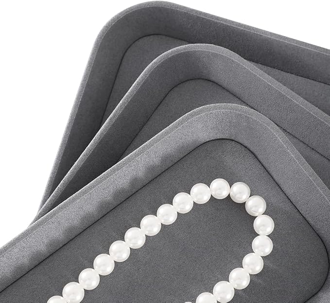 Jewelry Display, Yinbeini Microfiber Valet Tray, Luxury Jewelry Drawer Organizer - Image 8