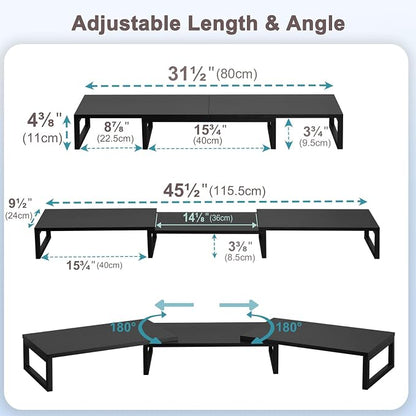 TEAMIX Desk Organizer Dual Monitor Stand Riser, Adjustable Computer Stand - Image 4