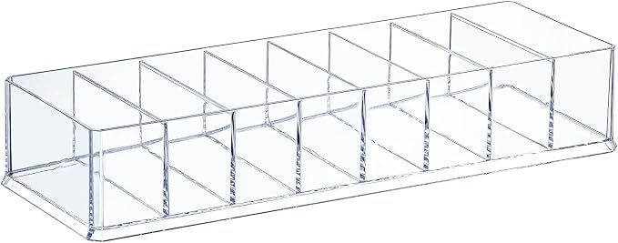 Acrylic Makeup Brush Organizers, 8 Section 8 Compartments Transparent Plastic by Dayaanee