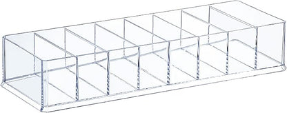 Acrylic Makeup Brush Organizers, 8 Section 8 Compartments Transparent Plastic by Dayaanee