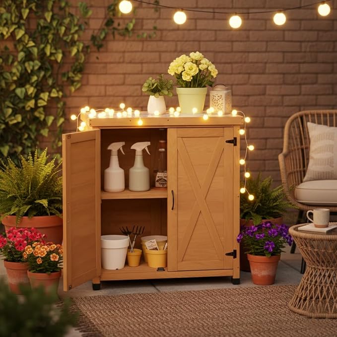 31" Weatherproof Small Storage Cabinet, Storage Cabinets - Image 9