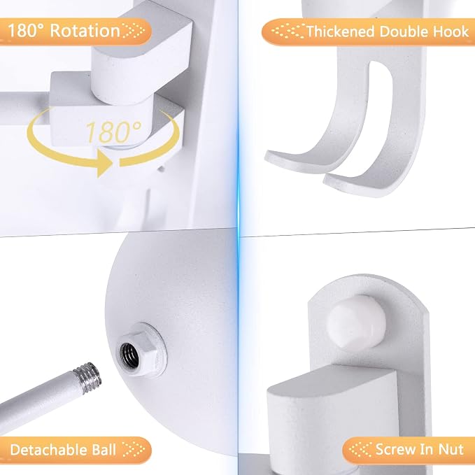 Kikerike Motorcycle Helmet Rack Wall Mount 180 Degree Rotation Metal Armet - Image 3