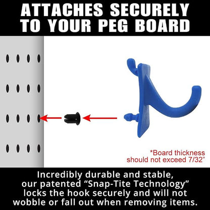 PegPro® J Hooks Kit for Standard “Wood Fiber” pegboard – Durable Plastic - Image 3