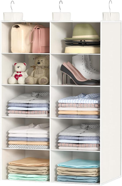 6 Shelves Hanging Closet Organizer – Foldable Dual-Row Hanging Clothes Storage by ALLTIDYUP