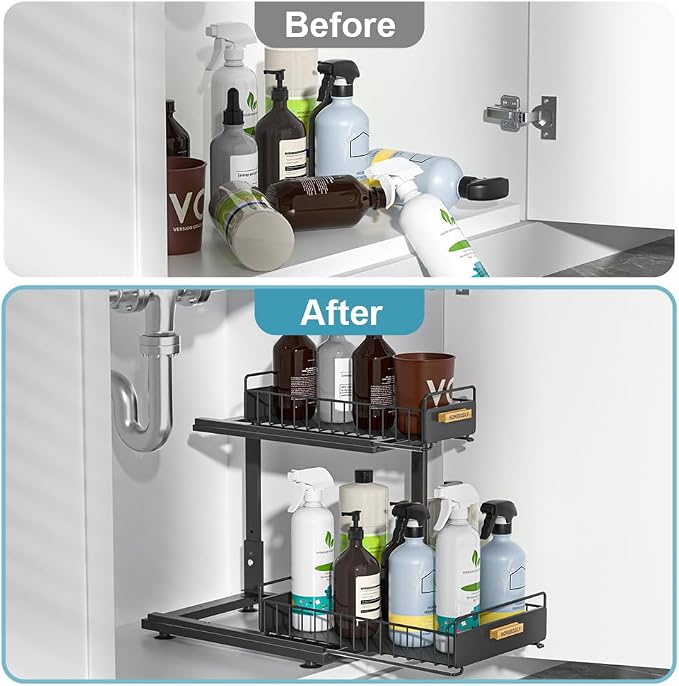 Under Sink Organizer Kitchen, 2 Tier Under Sink Organizers and Storage - Image 4