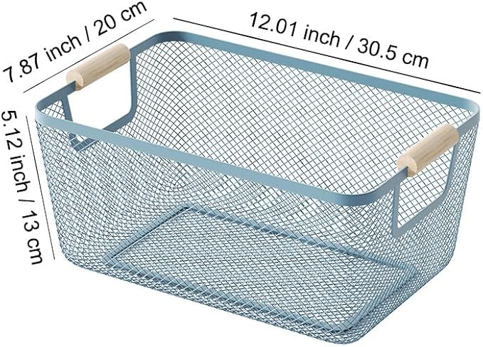 AJIODA Metal Mesh Steel Basket, Medium Wire Storage Organizer Basket - Image 2