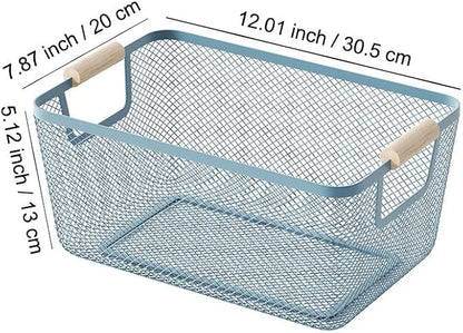 AJIODA Metal Mesh Steel Basket, Medium Wire Storage Organizer Basket - Image 2