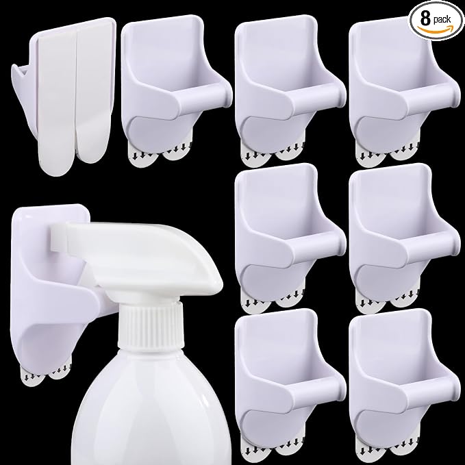 8Pcs Wall Mount Spray Bottle Holder, No Damage Strong Adhesive Bottle Hooks by Unknown