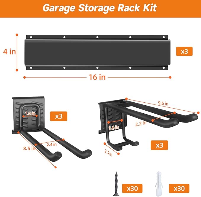 Garage Tool Organizer Wall Mount, Heavy Duty 48 Inches Garage Organization and - Image 7