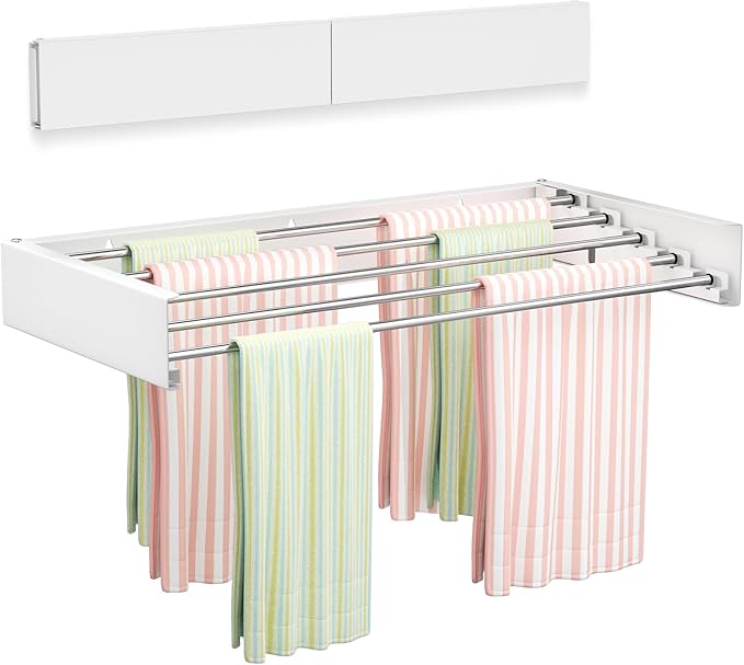 Wall Mounted Clothes Drying Rack 23.6", Foldable Wall Mount Laundry Rack by DiscovertheEleganceofAir-drying