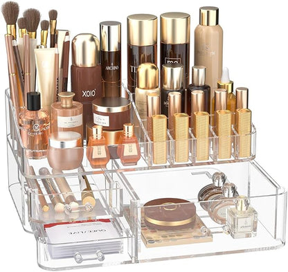 Makeup Organizer for Vanity, Acrylic Large Desk Organizer by DALEMKY