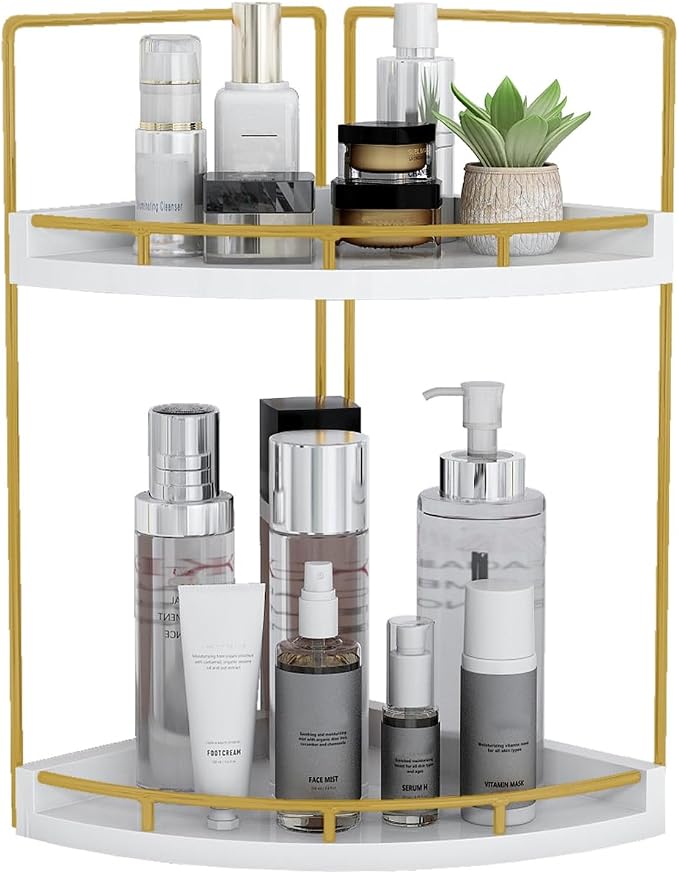 Dorhors Corner Bathroom Counter Organizer, Vanity Countertop Storage Shelf | by Dorhors