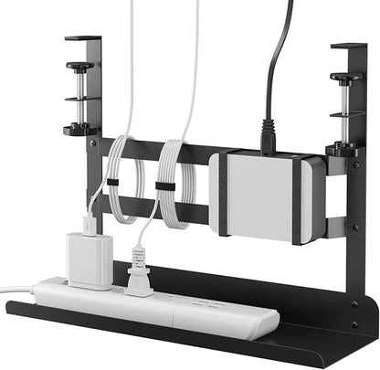 Yecaye Metal Under Desk Cable Management Tray, Clamp-On Desk Shelf | No Drill by Yecaye