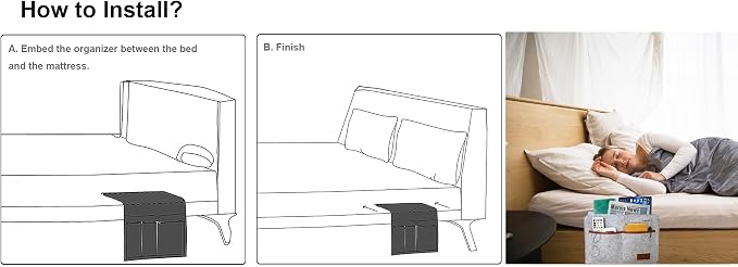 Bedside Caddy, Sofa Caddy, Storage Organizer Pocket - Image 7