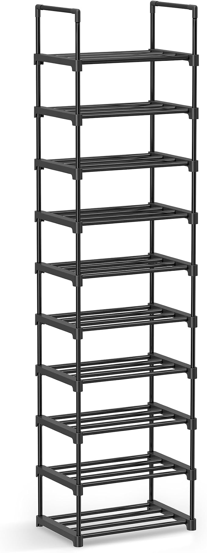 SONGMICS Shoe Rack, 10-Tier Shoe Organizer, Metal Storage Shelf, Upright or by Unknown