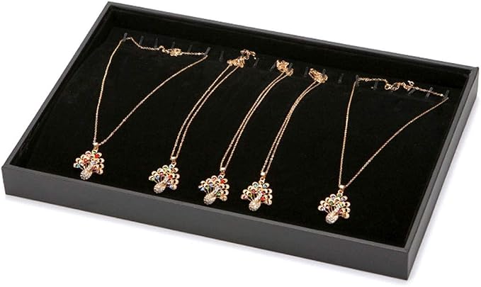 Black Velvet Stackable 20 Hooks Necklace Jewelry Tray Showcase Display - Image 8