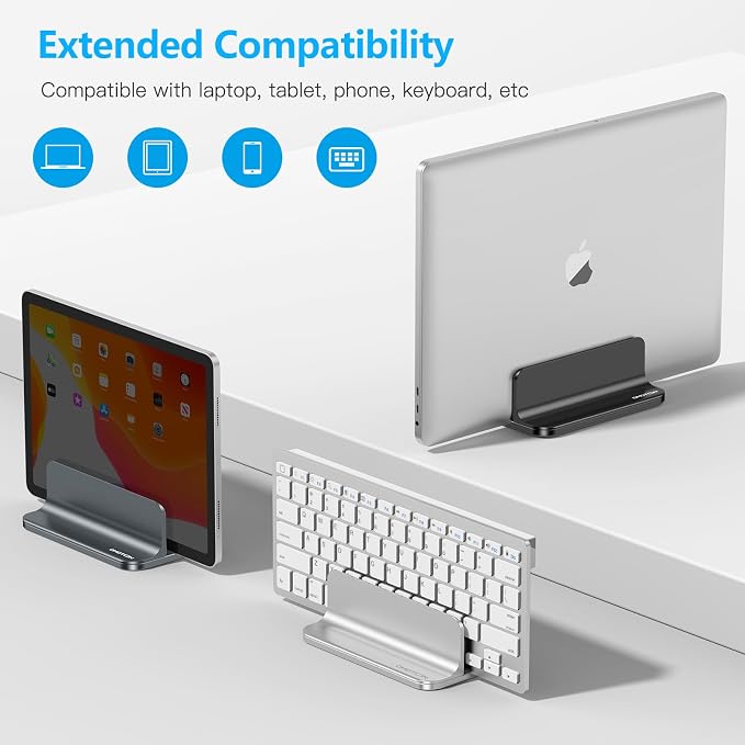 OMOTON Vertical Laptop Stand Holder, Desktop Aluminum Stand - Image 5