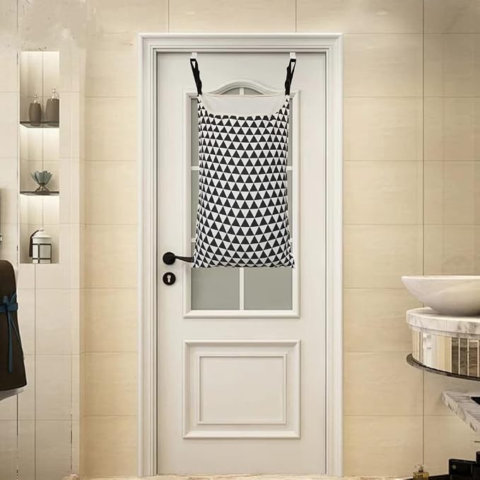 Adjustable Space Saving over Door Hanging Laundry Hamper Bag - Image 5