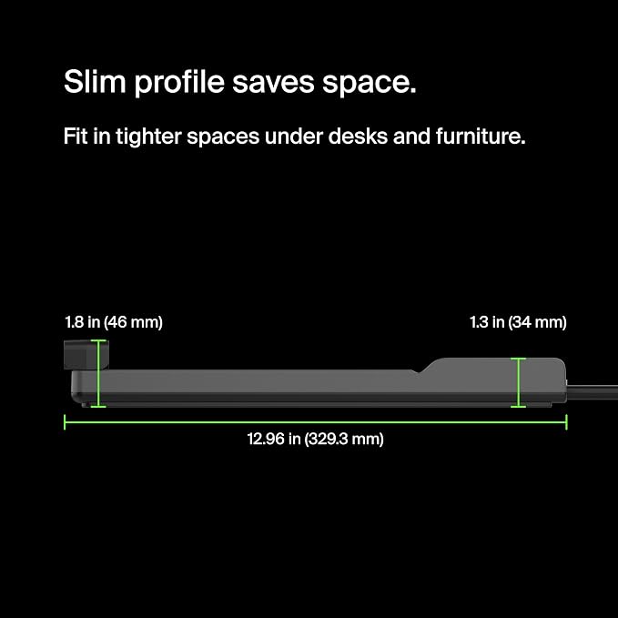 Belkin 12-Outlet Surge Protector Power Strip w/ 12 AC Outlets & 8ft Flat Plug - Image 5