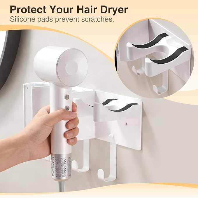 Hair Tool Organizer Wall Mount, Hair Dryer Holder, Curling Iron Storage - Image 3